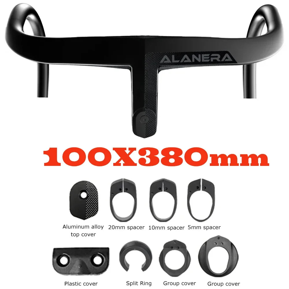 28.6mm Road Bike Cockpit Full Internal Cable Integrated Handlebar 360-440mm