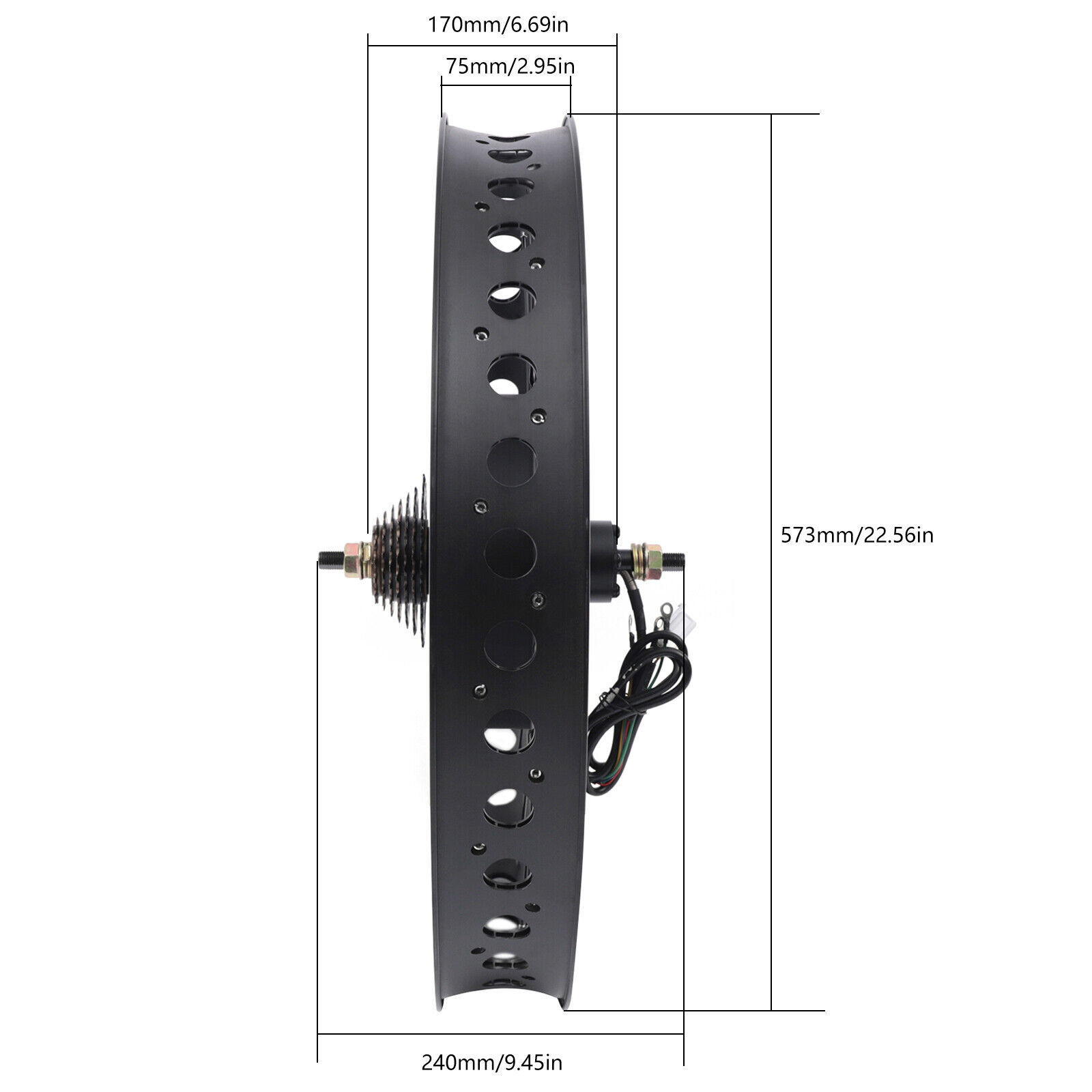 E-Bike Fat Tire Bicycle Rear Wheel Hub Motor Conversion Kit Fit 26″ 48V 1500W