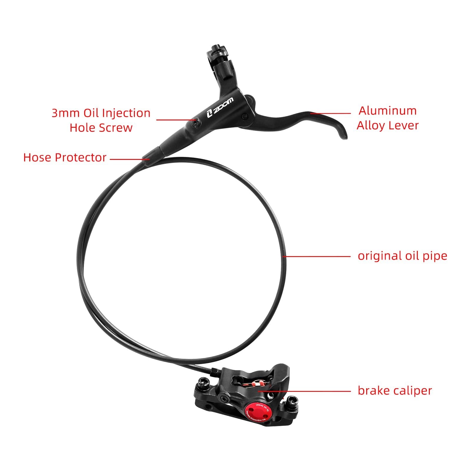Z00M MTB Hydraulic Disc Brakes Set Mountain Bike Left Front 800mm Right Rear …