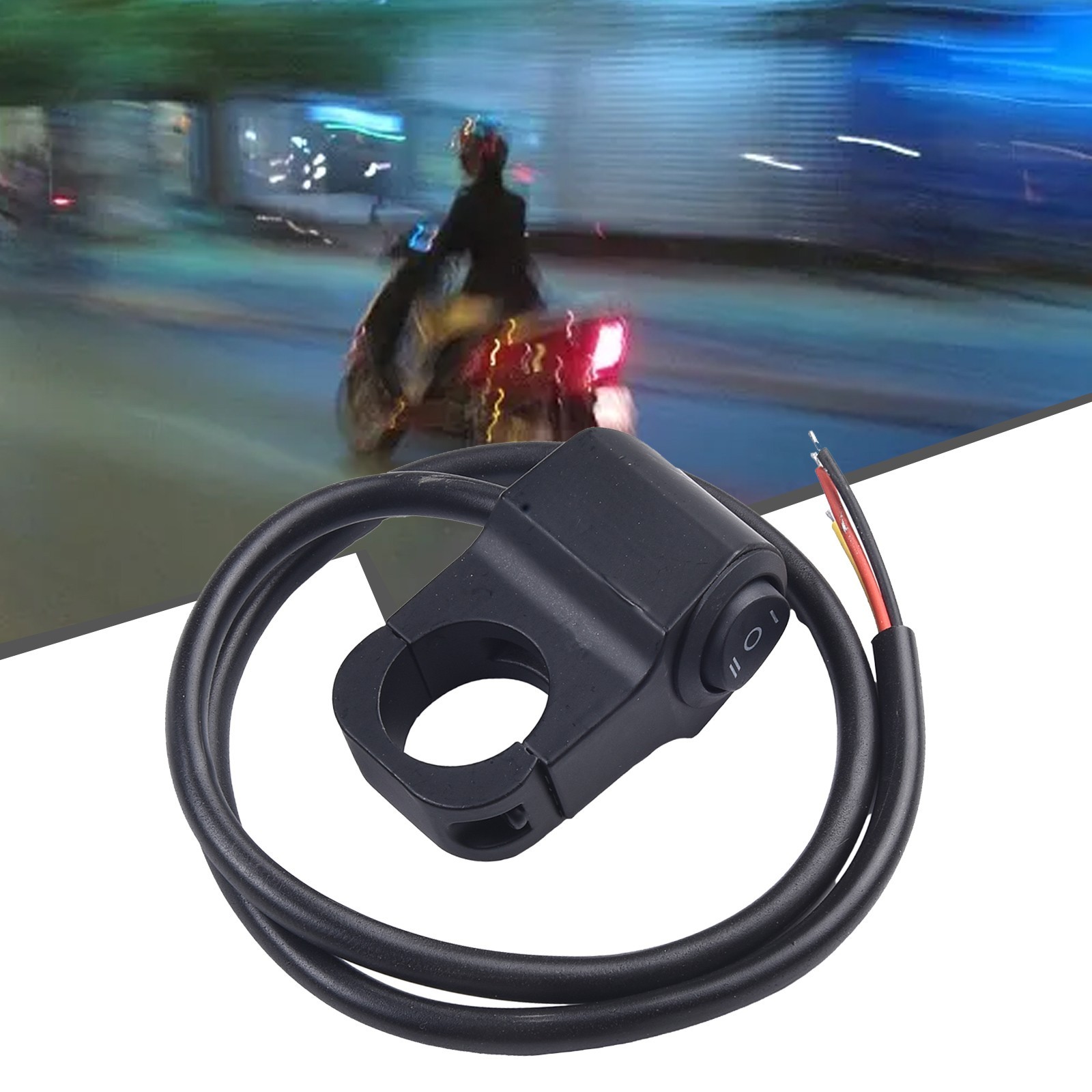 12V Motorcycle Light Switch for Handlebar 22cm Suitable for Various Bikes