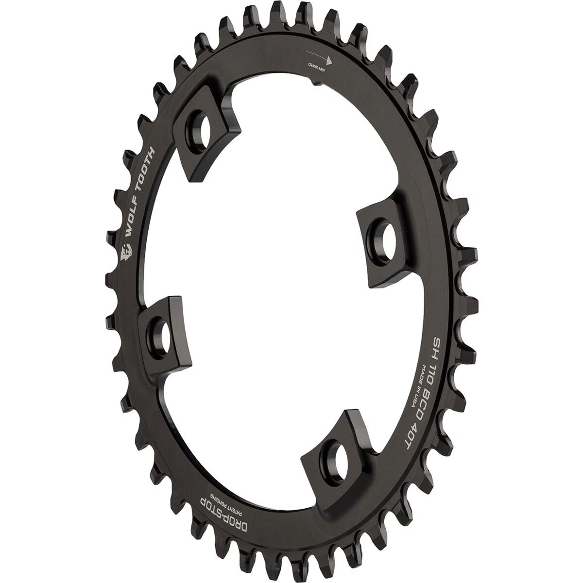 Wolf Tooth Components Drop Stop PowerTrac Shimano Asymmetric Chainring – 110 BCD