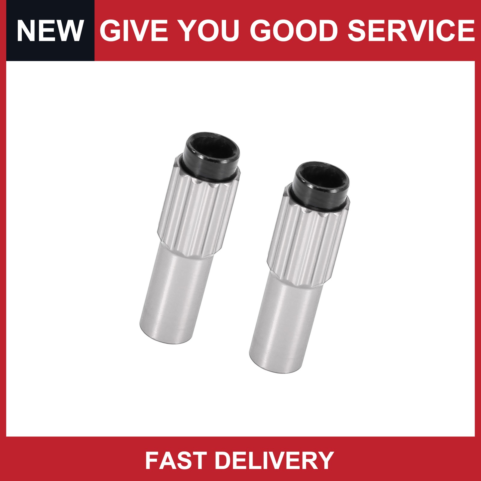 Universal Bicycle Cable Adjuster Bolt Brake Gear Shift Silver Tone Pack of 2