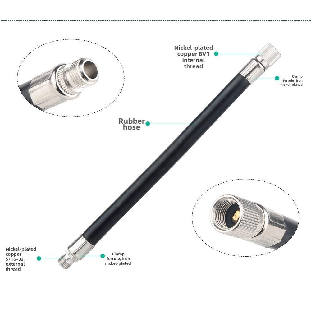 16cm For PRESTA Pump Extension Tube with Brass Connector for Bicycle Inflation