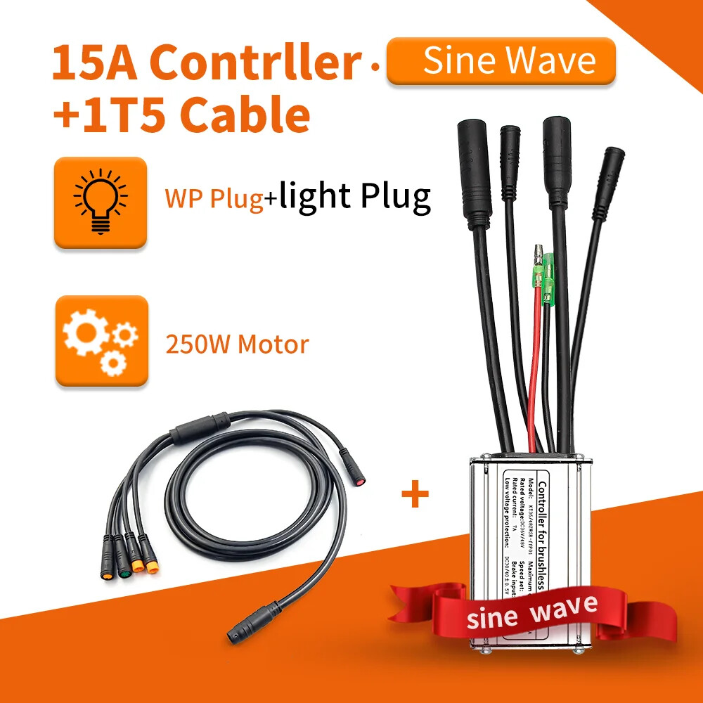 E-bike Controller 36V/48V 250W-1000W Waterproof Plug 15A/17A/22A/25A/30A Motor