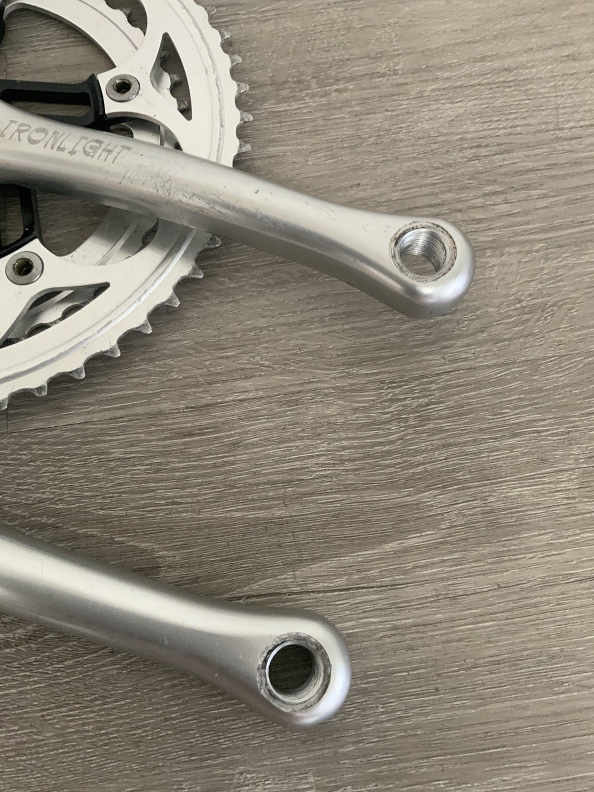 STRONGLIGHT IRONLIGHT CRANKSET DOUBLE 172.5 MM ARMS 52-42 TOOTH 6, 7, OR 8 SPEED