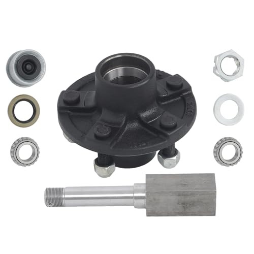 5 on 4.5 Inch Trailer Hub Kit and 1 Inch Square BT8 Spindle with Trailer