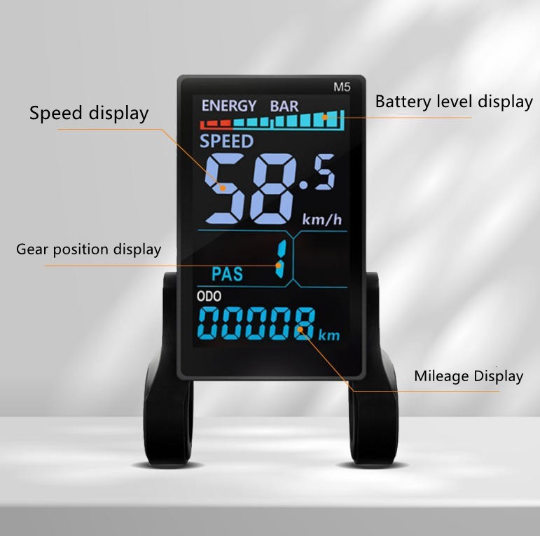 E-Bike Compatible M5 Smart LCD Color Screen with light wire 5PIN WP plug