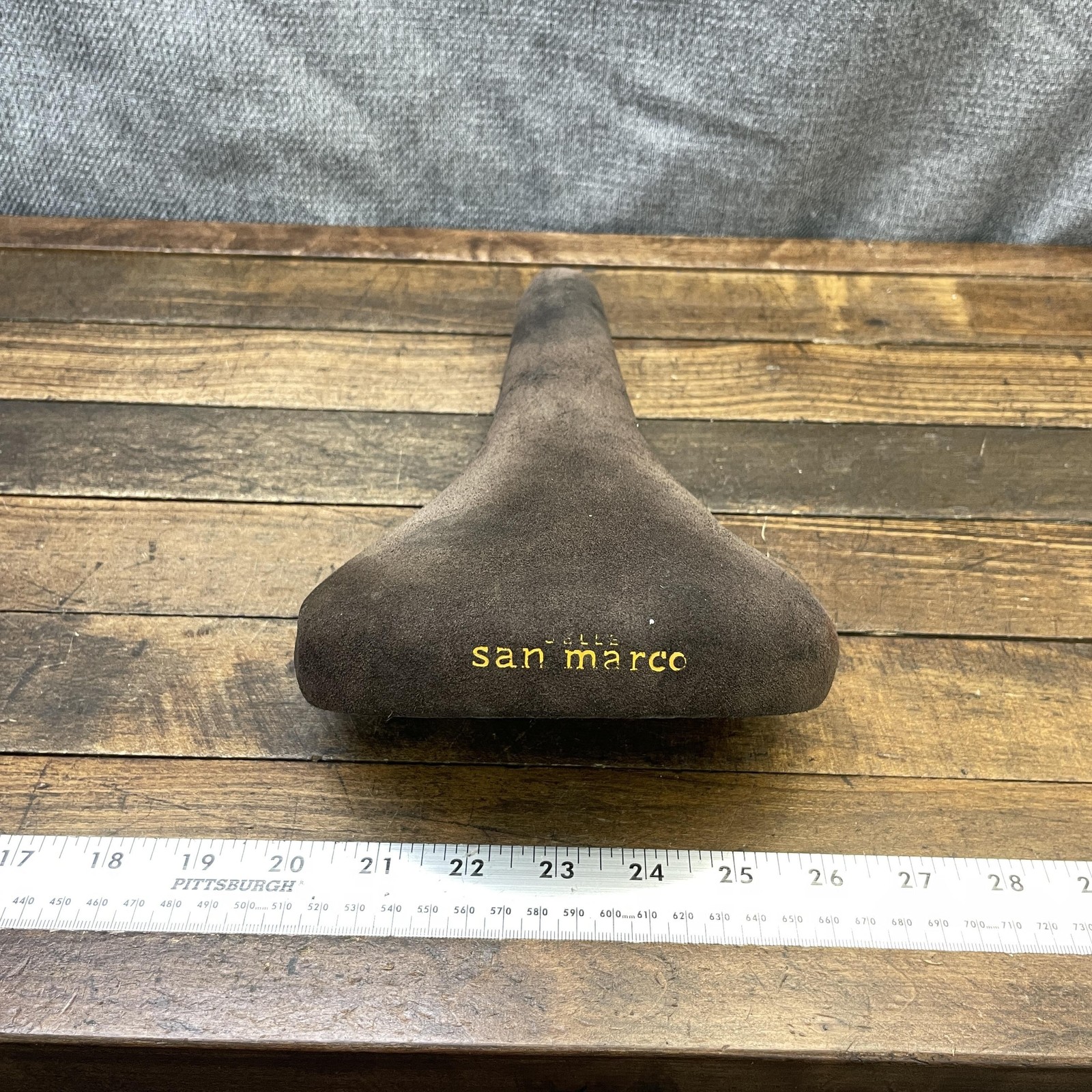 Vintage San Marco Seat Brown Suede Racing Saddle 145mm 385g Mens Road Bike Italy