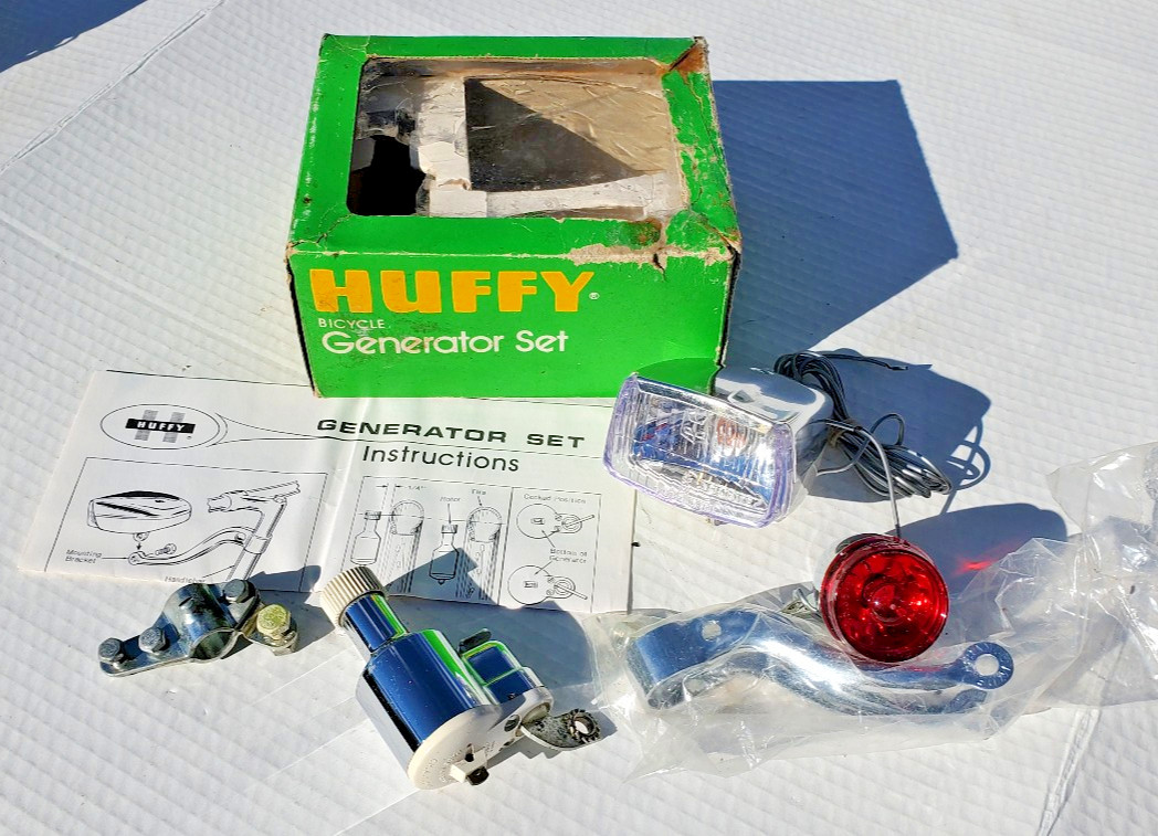 NOS Huffy Generator Head Tail Light Set Bicycle Screamer Murray Sears Spyder AMF