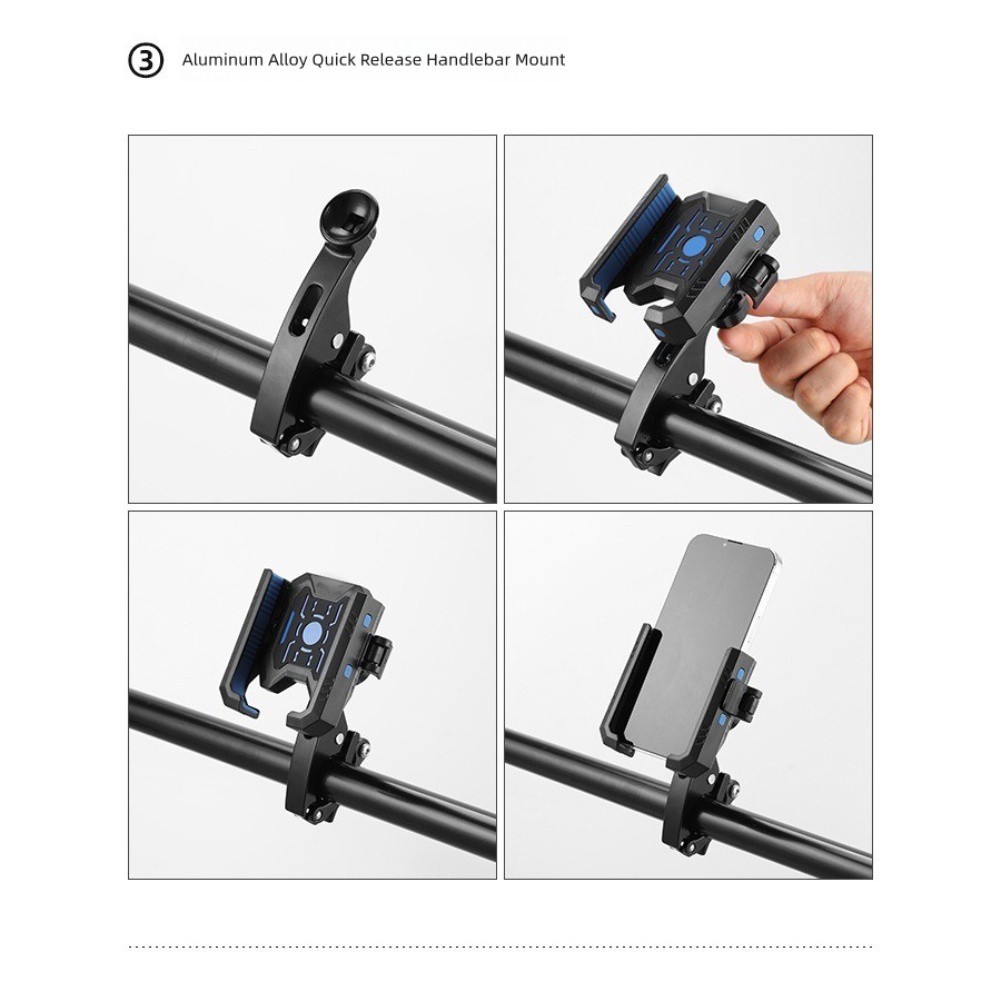 Silicone Phone Holder for Motorcycle Handlebar Mount Fits Most Phone Sizes