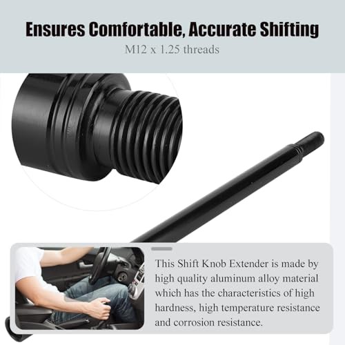 10in Shift Knob Extender, M12 x 1.25 Manual Transmission Shifter Lever