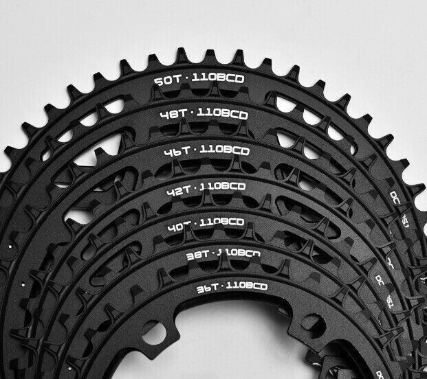 Deckas Chainring BCD 110mm 36-52T Teeth Bicycle Narrow Wide MTB Round Black