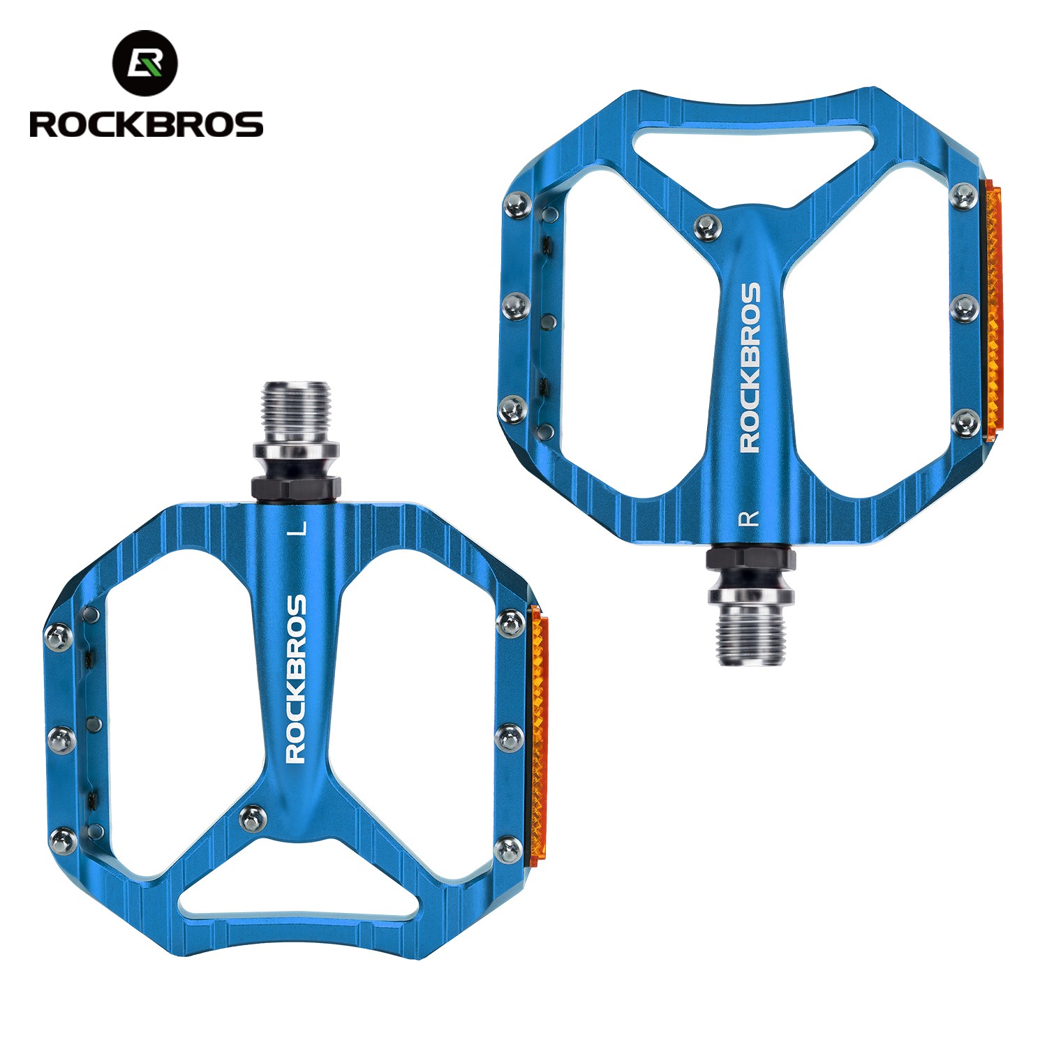 ROCKBROS Bike Pedals with Reflectors Non-Slip Aluminum Alloy Bicycle Pedals9/16″