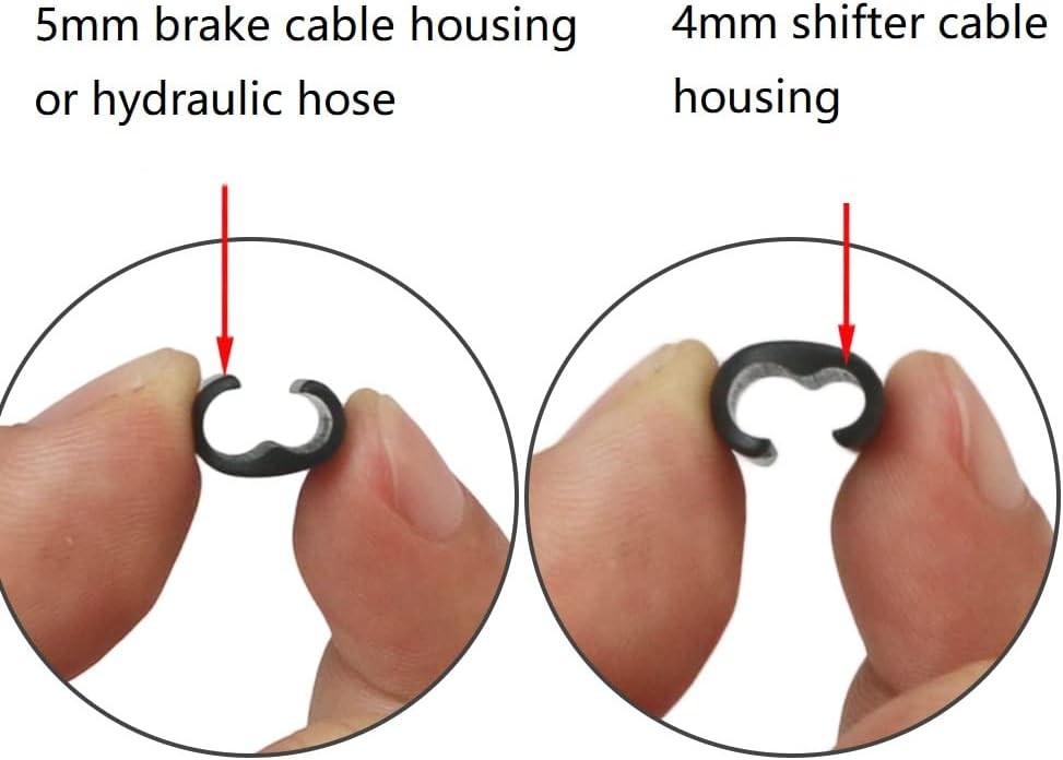 Bike Brake Shifter Cable Housing Guide Clips, Clipping 4mm and 5 millimeters