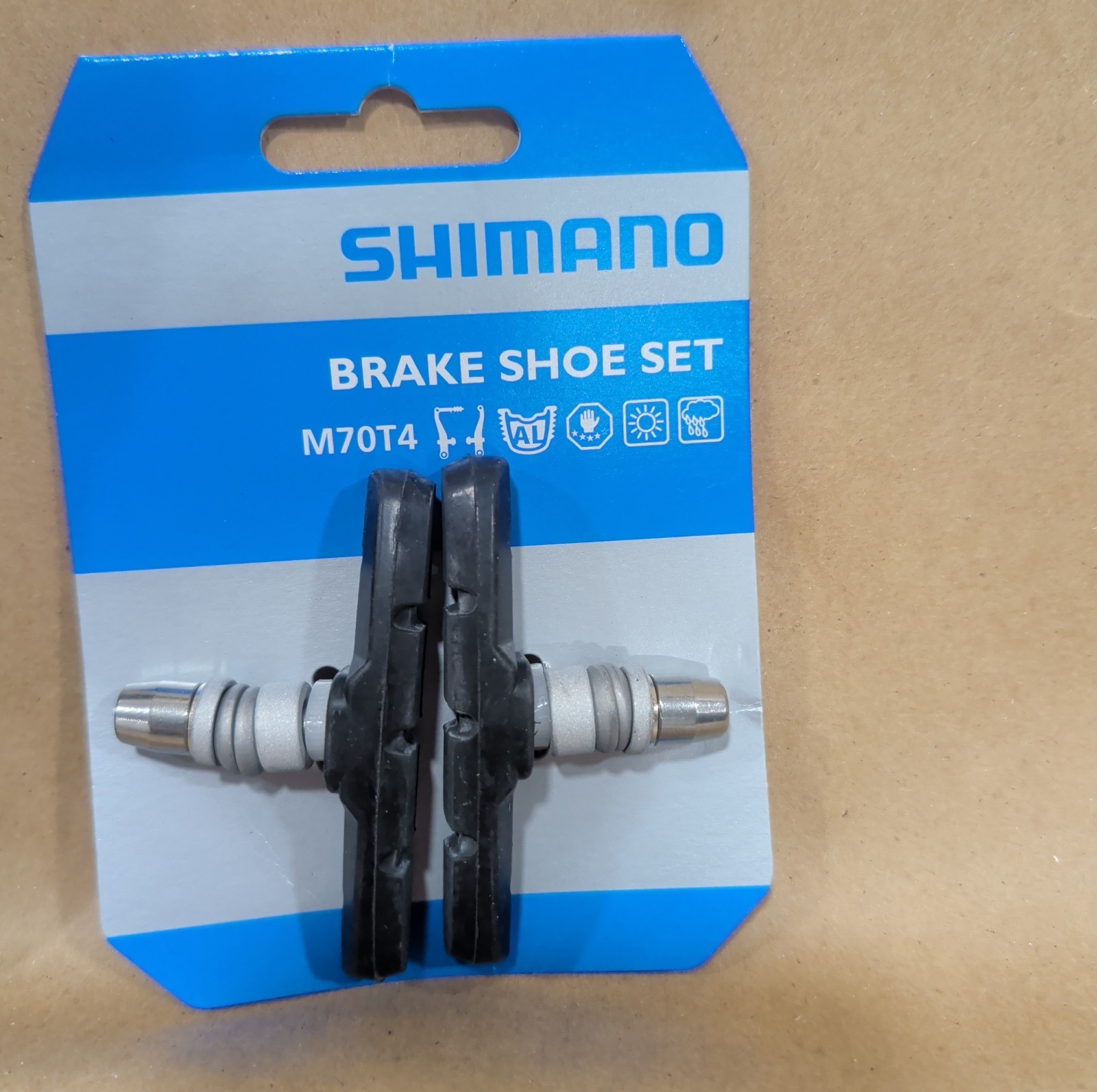 Shimano Y80098022 Standard Brake Cable Set + One Set M70T4 Shoe + Tire Levers
