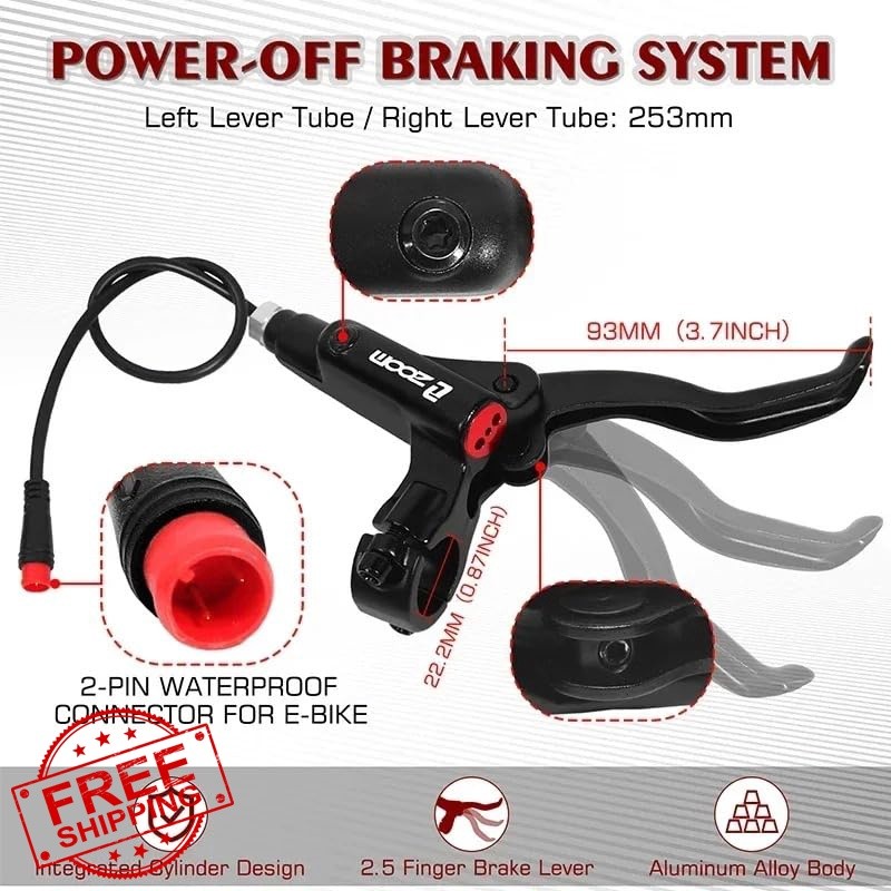 Akantor Zoom HB-876E Red Right Handle ebike Brake Lever