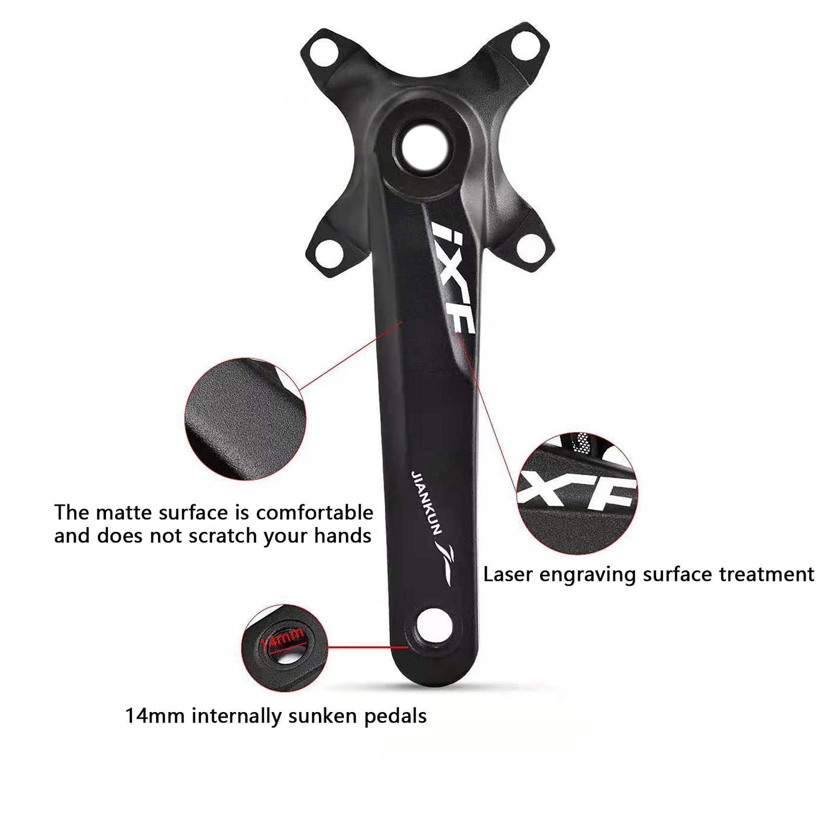 Andeshunk 36T Black shanmashi Mountain Bike 170mm Crankset with 36T Aluminum …