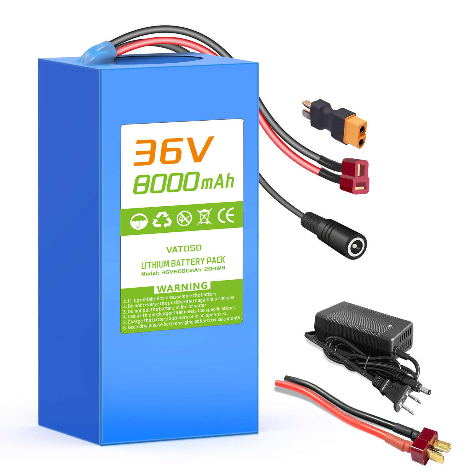 36V 8AH Ebike Battery Lithium for 100W-500W Ebike Electric Bicycle 25A BMS