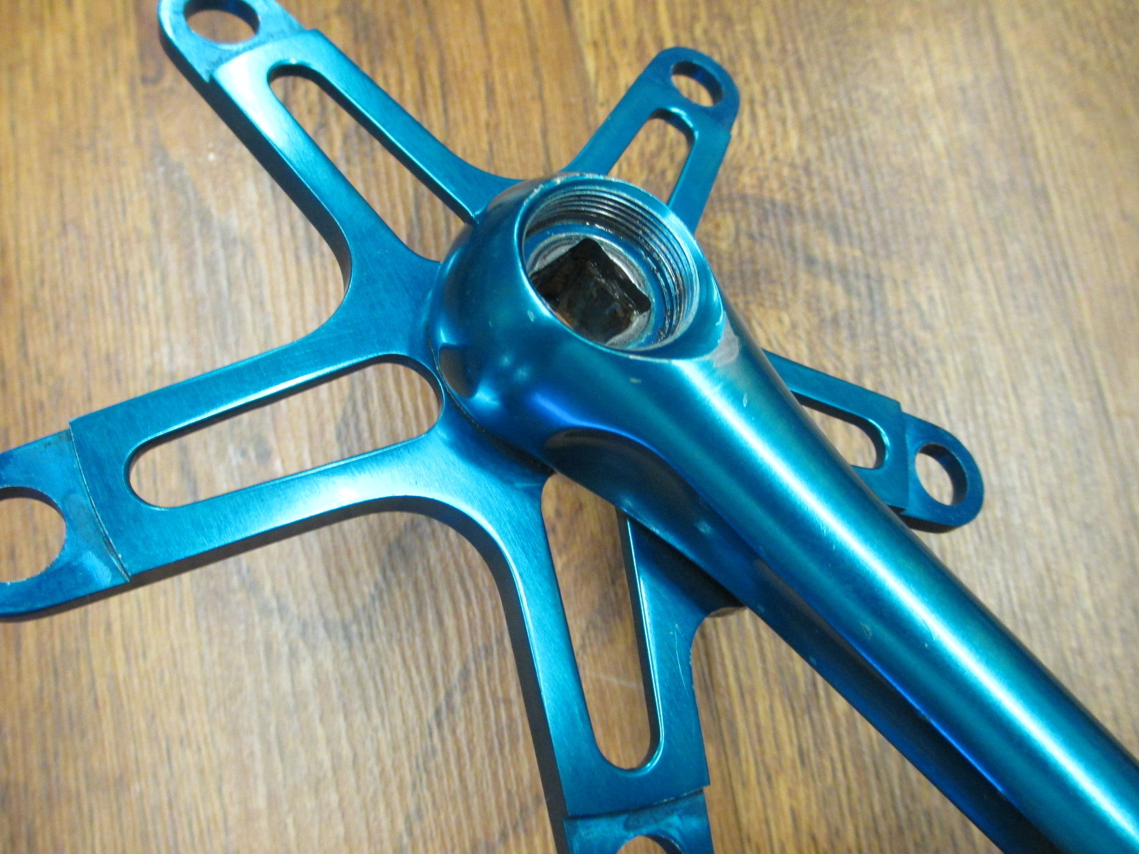 RARE VINTAGE BLUE ANODIZED GRAFTON TOP LINE SPEED STICK 177 130 BCD CRANK 107 BB
