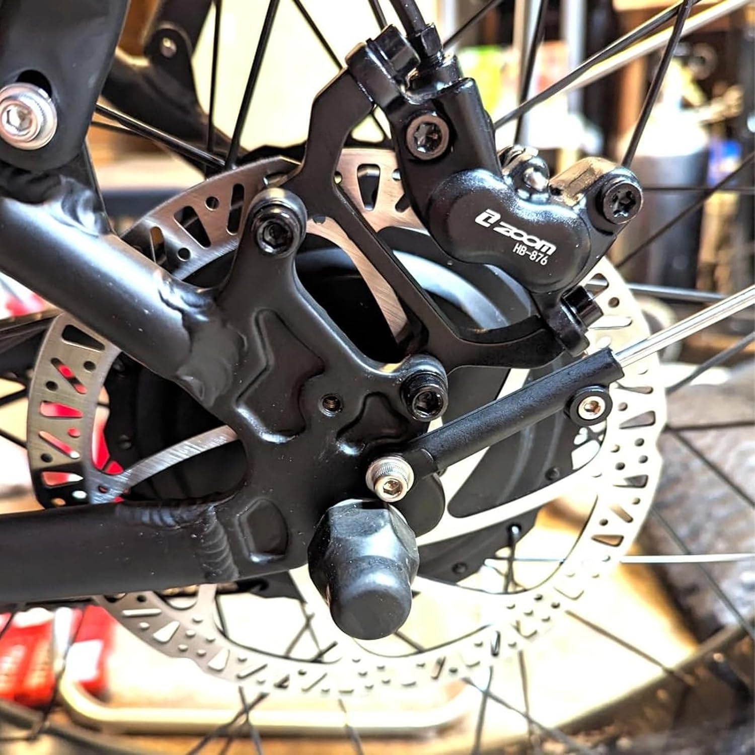 Zoom HB876E 4-Piston Ebike Hydraulic Disc Brake Set, Power-Off System with 2/3-P
