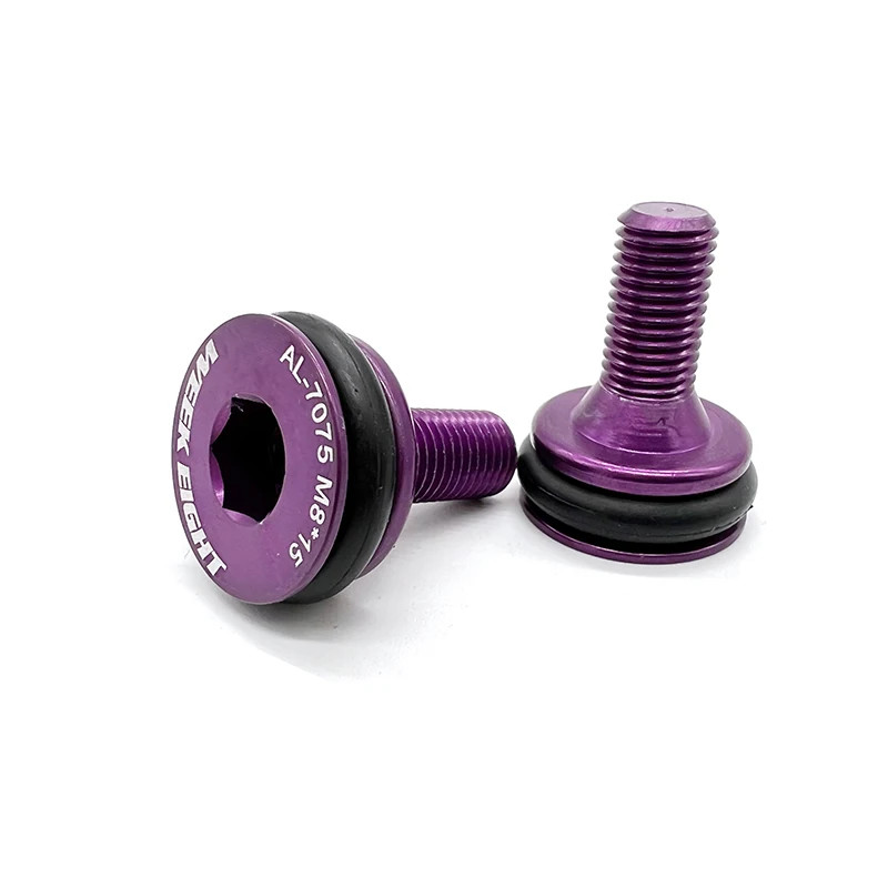 Bike Bottom Bracket Bolts M8x15mm Waterproof Square Hole BB Screws Pair