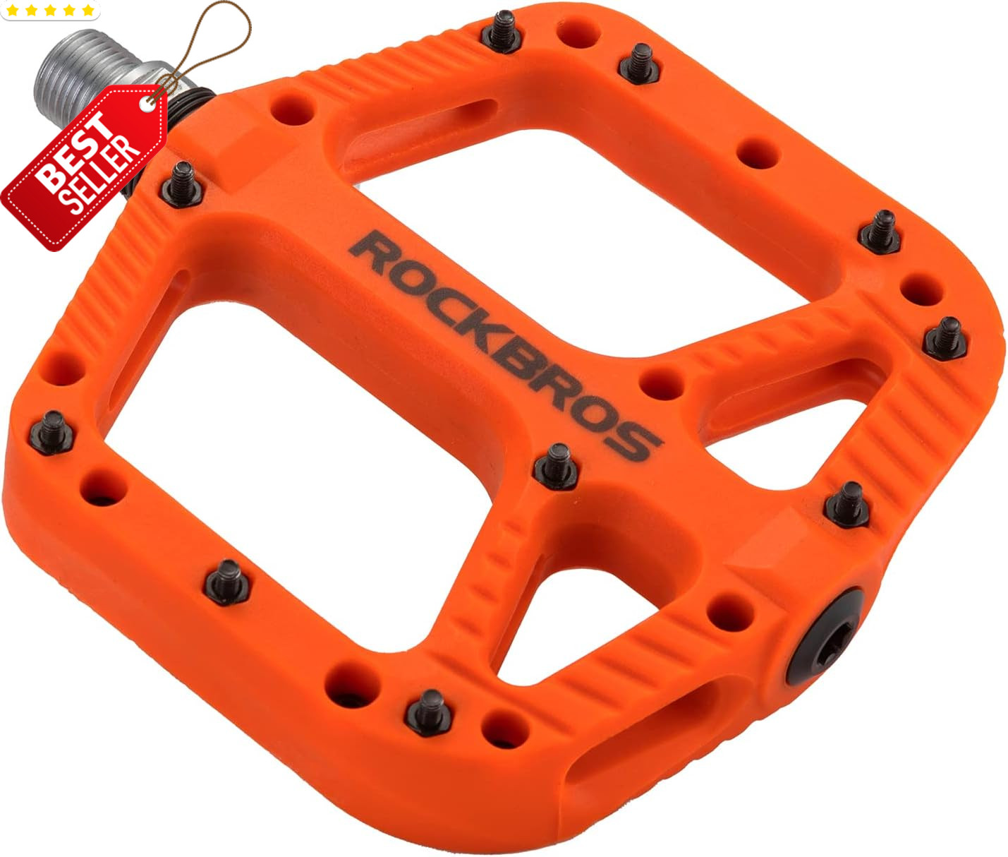 RockBros MTB Bike Pedals 9/16″ Nylon Composite Wide Flat Platform – US