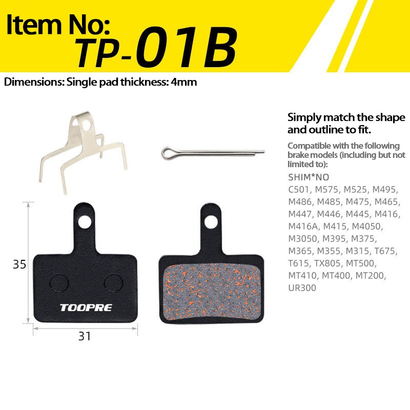 Avid BB5 Shimano M446 M355 M395 Disc Brake Pads Semi-Metallic MTB 2 Pairs