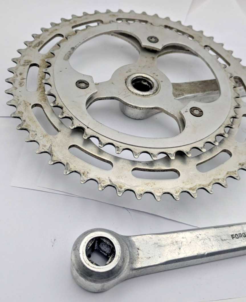 SUGINO MAXY FORGED CRANKSET 165MM 40T 54T SILVER ALUMINUM DOUBLE 2X JAPAN