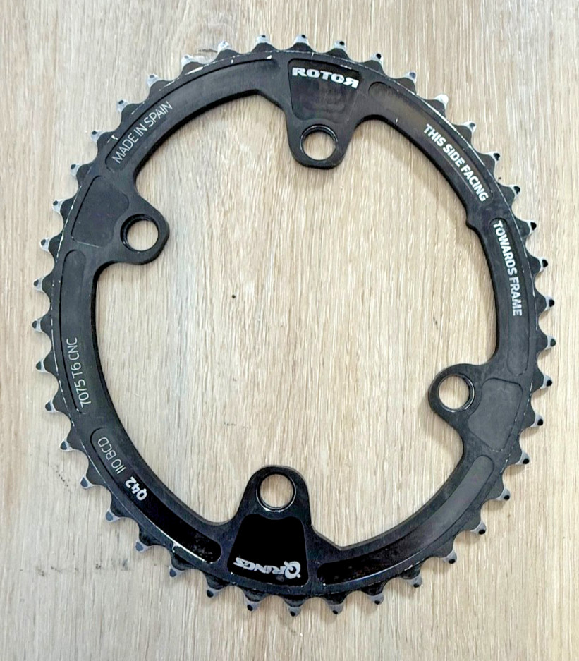 Rotor Bike 54/42 Tooth Q-Ring Oval Chainring Set – Shimano 11/12 Speed – 110×4