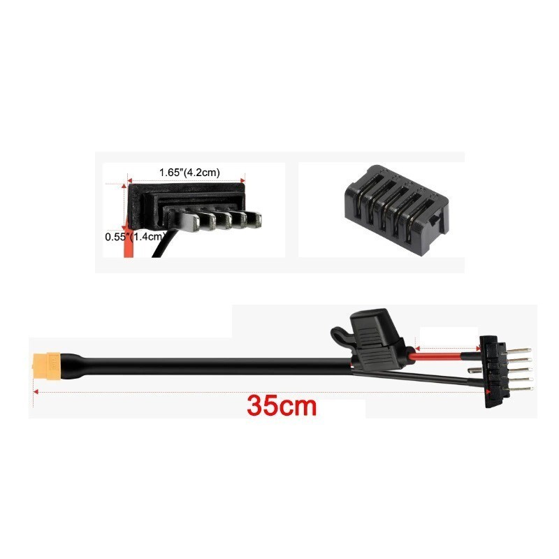 4/5/6Pin Ebike Male & Female Hailong Battery Discharge Connector XT60 Wire Cable