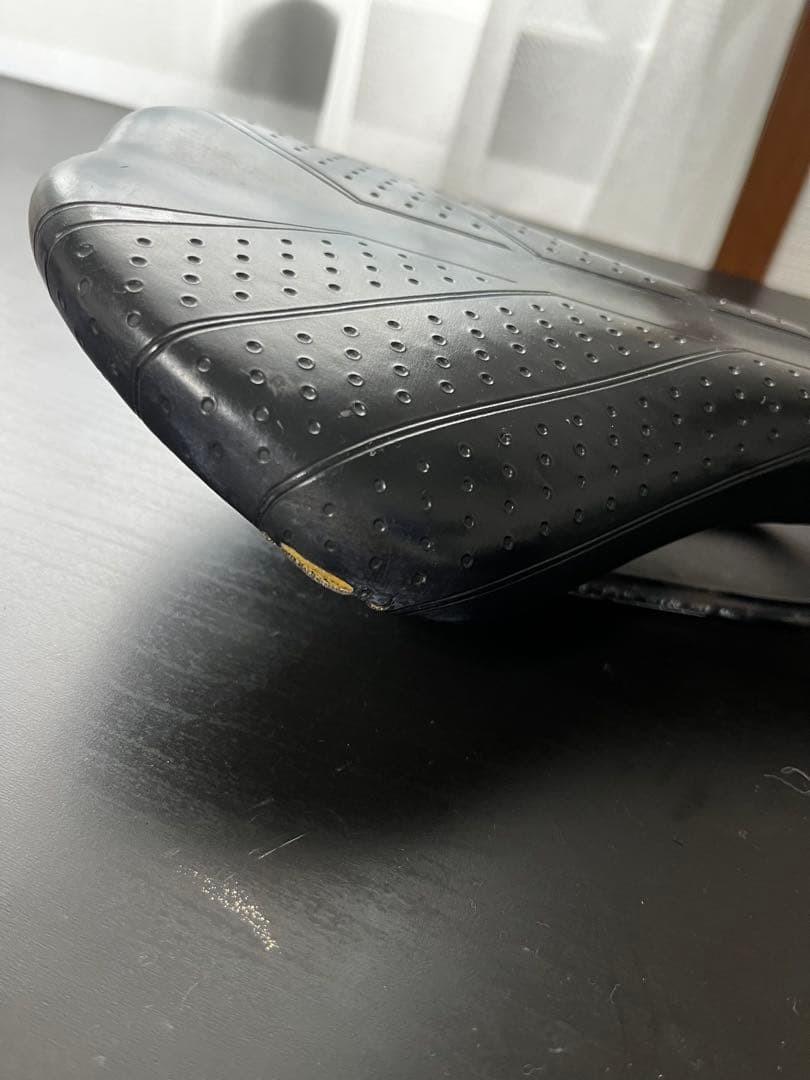 Sporty Bicycle Saddle Black Used with Punching Design and Minor Wear