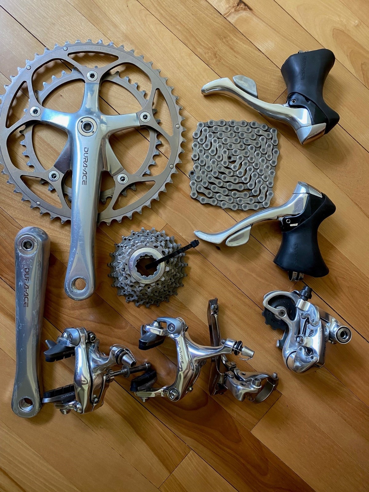 Vintage 9 speed Shimano Dura Ace 7700 Group Set