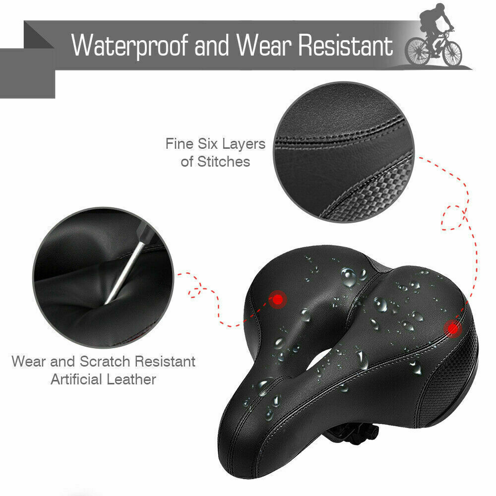 Comfort Wide Big Bum Bike Bicycle Gel Cushion Extra Sporty Soft Pad Saddle Seat
