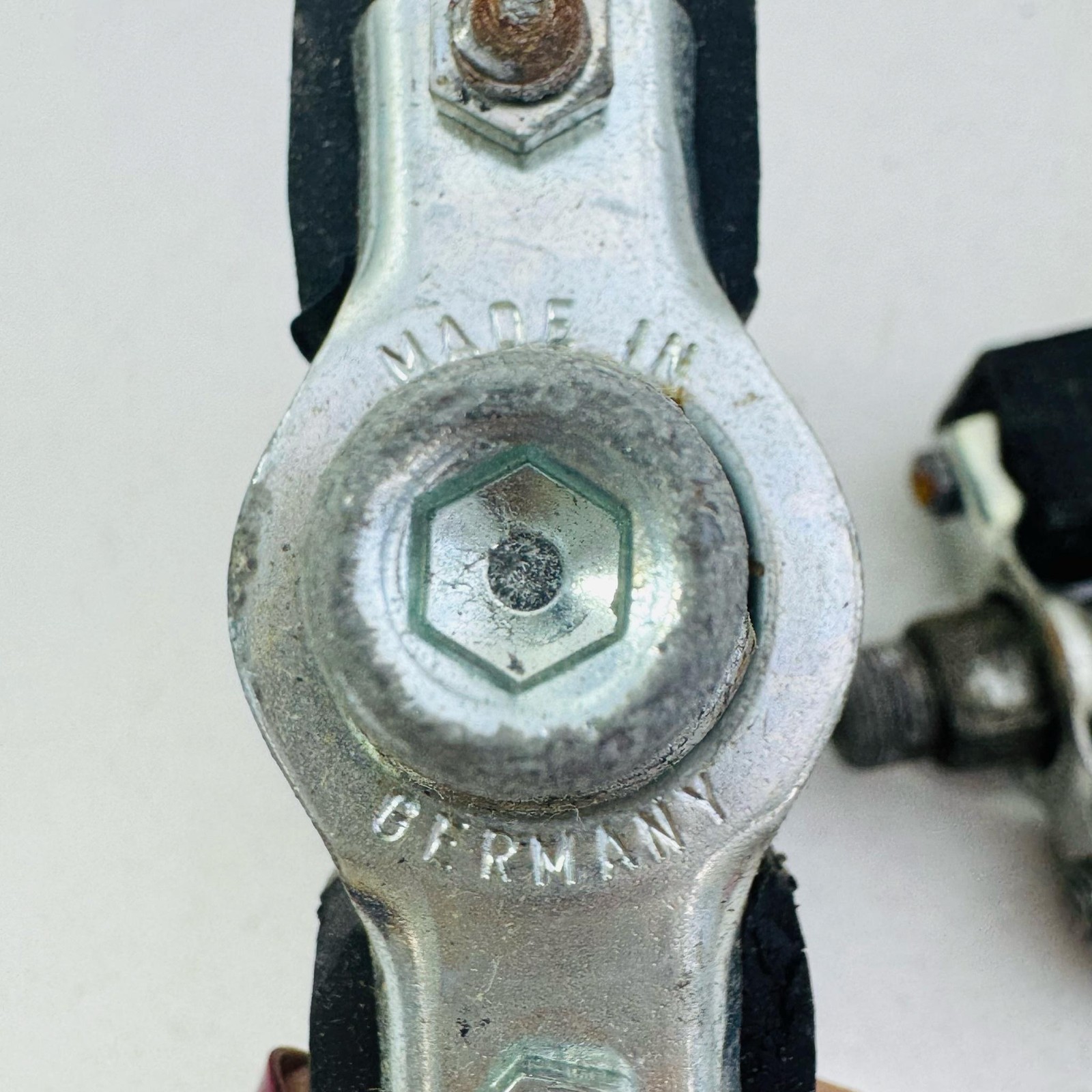Vintage Union Bicycle Block Pedals 9/16 In Black Reflectors Pair German Bike A41
