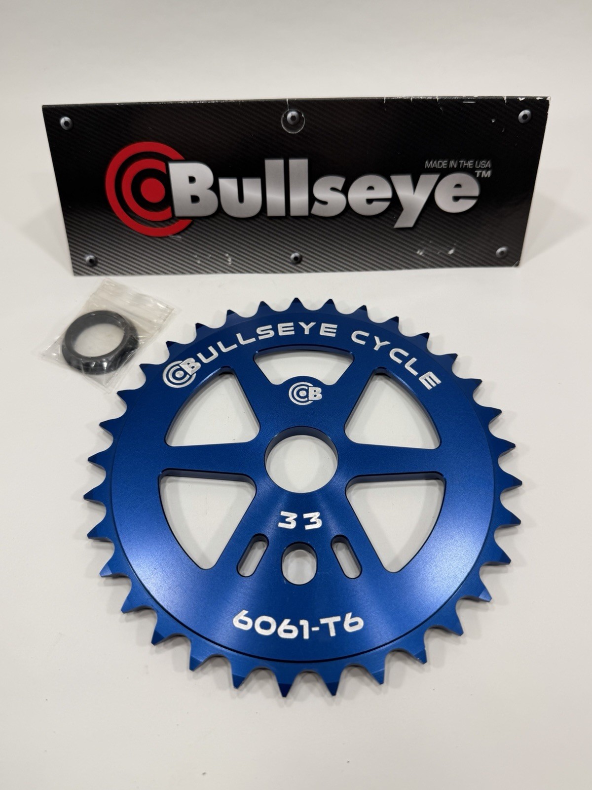 Bullseye USA 33t Sprocket Anodized Blue Race Works New School BMX 33 Tooth