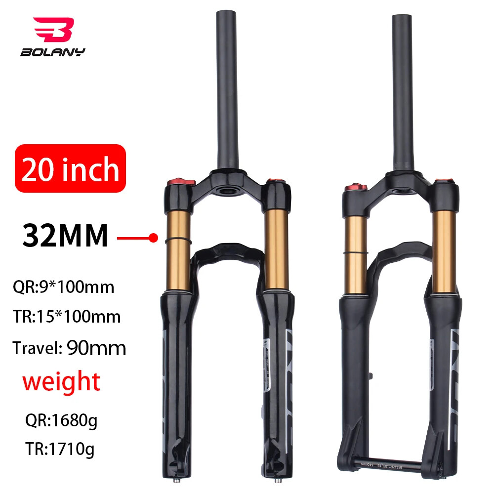 20inch MTB Bicycle Thru-Axle Quick Release Suspension Air Front Frok 90mm Travel