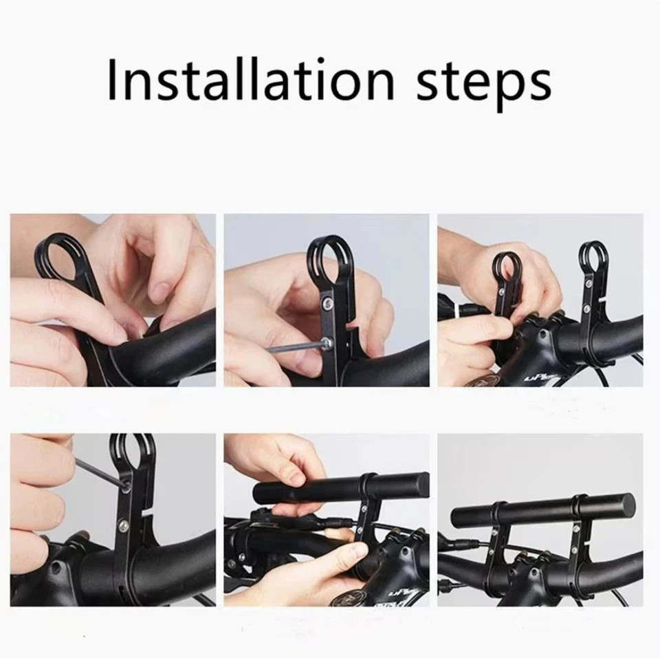 Bike Handlebar Extender Extension Bicycle Bar Mount Headlight GPS Holder Bracket