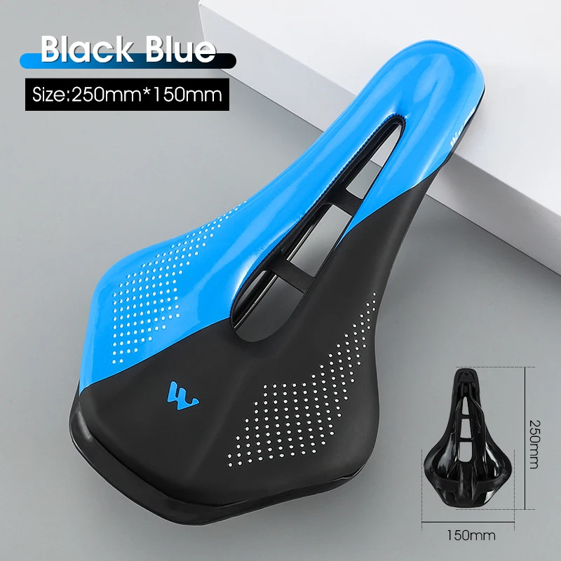 WEST BIKING Road Bike Saddle Short Nose PU Leather Hollow Ergonomic Cushion