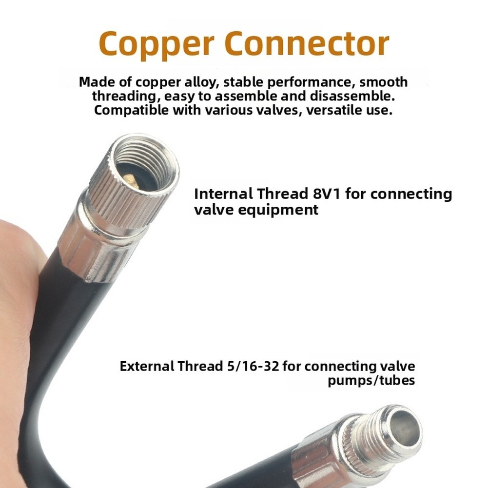 16cm For PRESTA Pump Extension Tube with Brass Connector for Bicycle Inflation