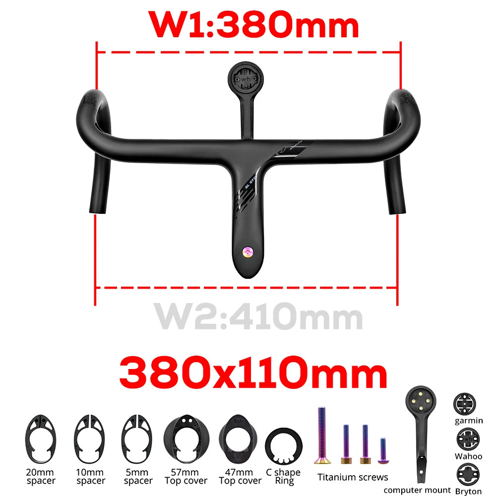 -10 Degree Carbon Road Bike Cockpit Internal Cable Integrated Bicycle Handlebar