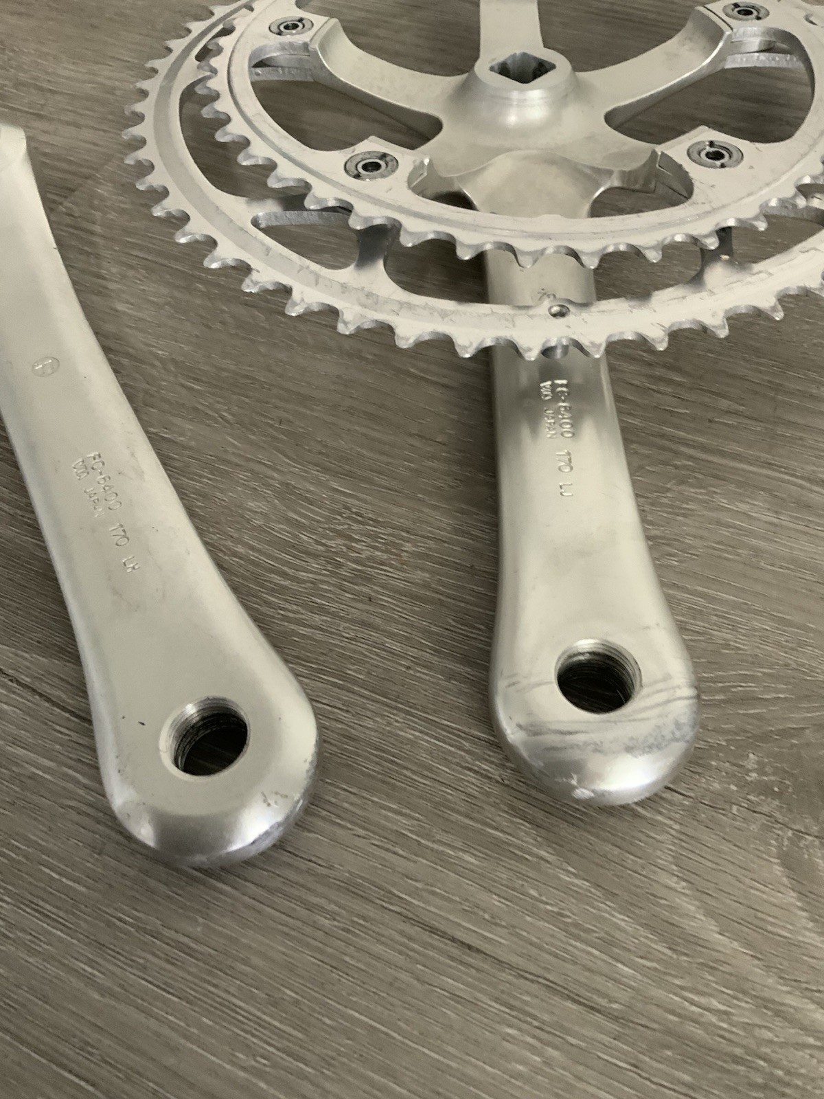 SHIMANO 600 ULTEGRA CRANKSET DOUBLE 52-42 TOOTH 170 MM ARMS 6400 6, 7, 8 SPEED