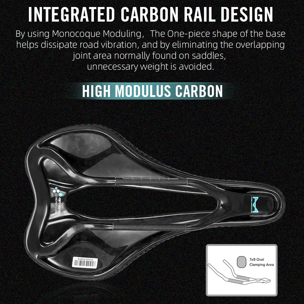 RYET Ultralight 3D Saddle 145/150mm Carbon Fiber Rail 180g Road Gravel MTB