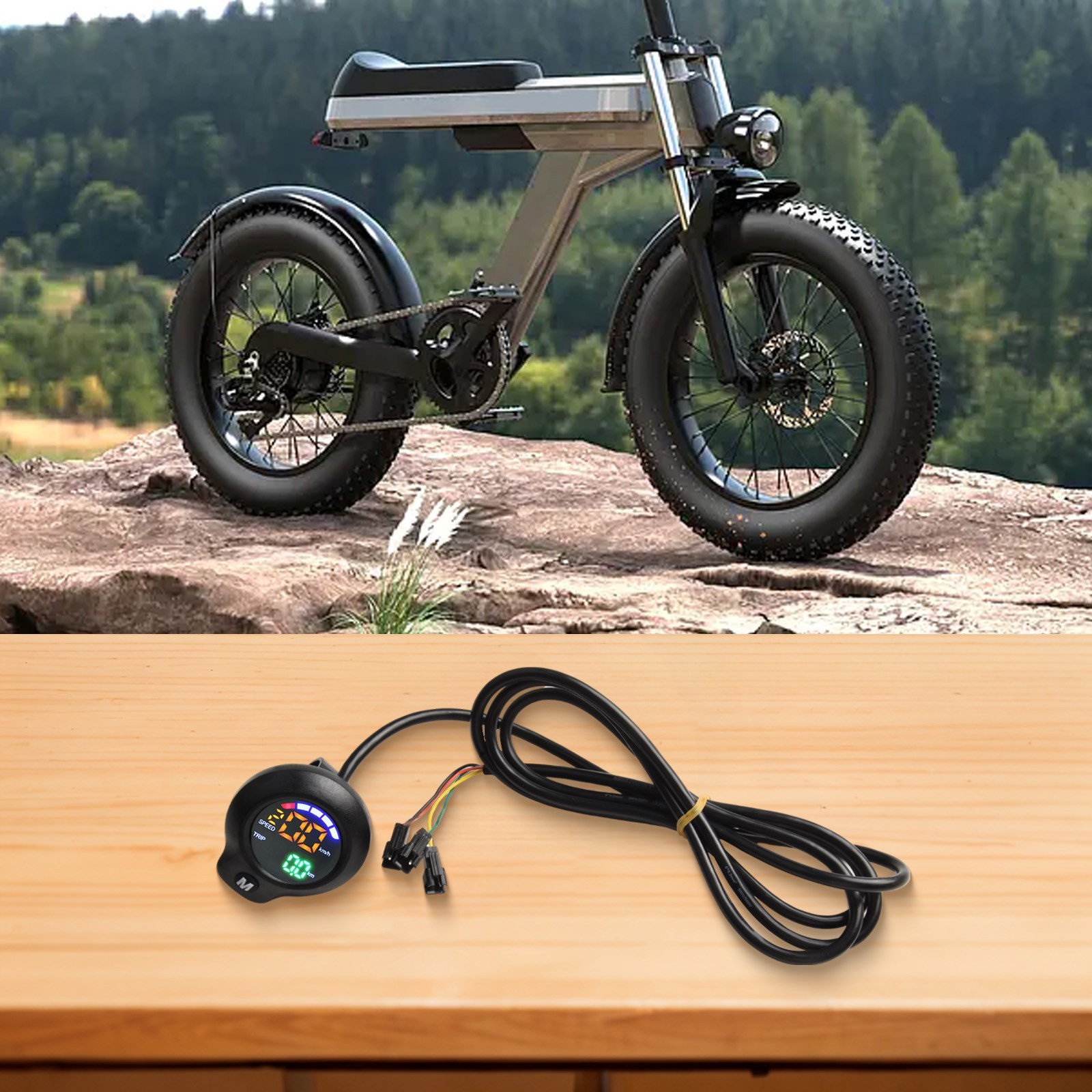ABS Material Electric Scooter Speedometer with LCD Display and Mileage Tracking