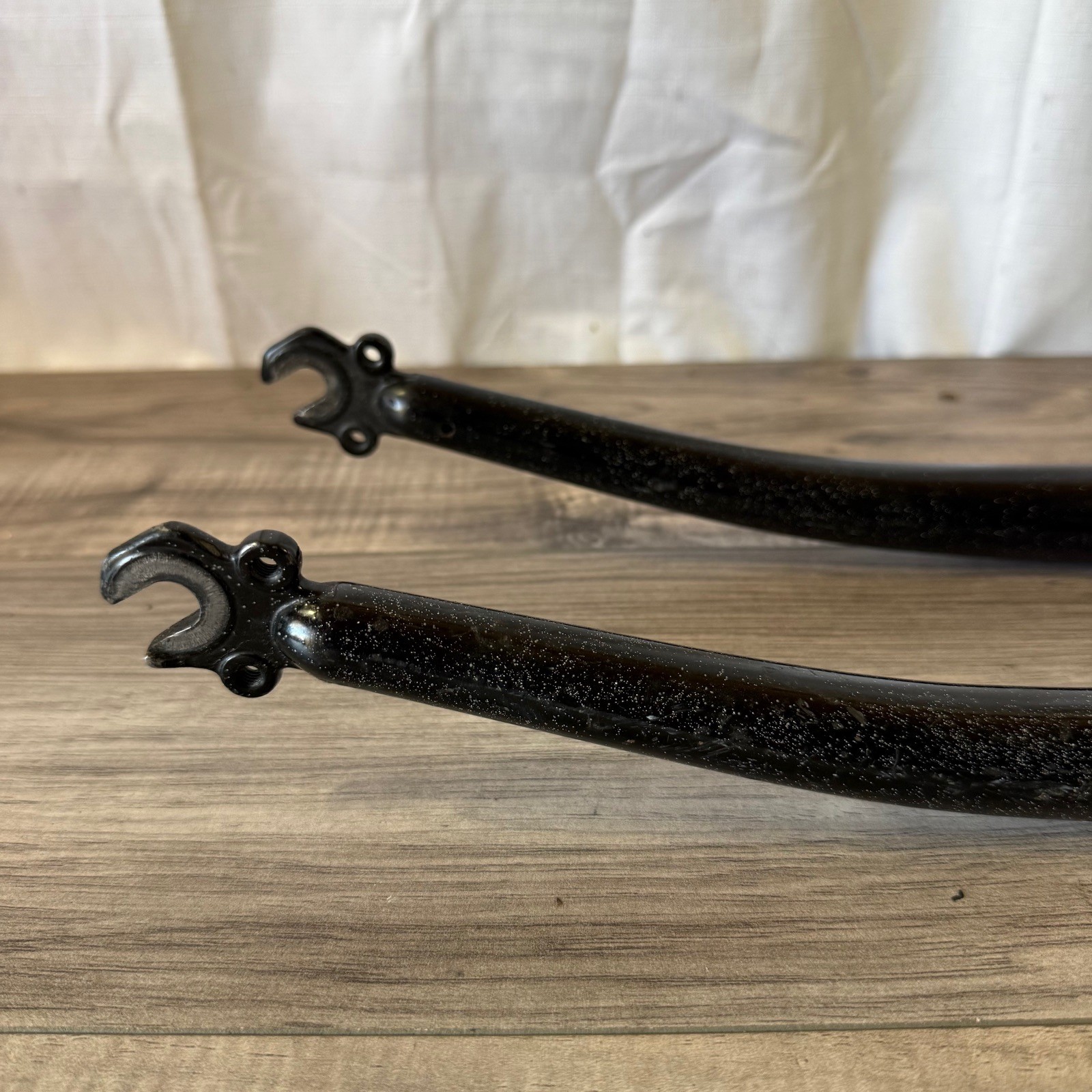 Vintage 90s  1 1/8 Threaded MTB Fork 26 150mm 395 Axle-Crown Back Blue Sparkle