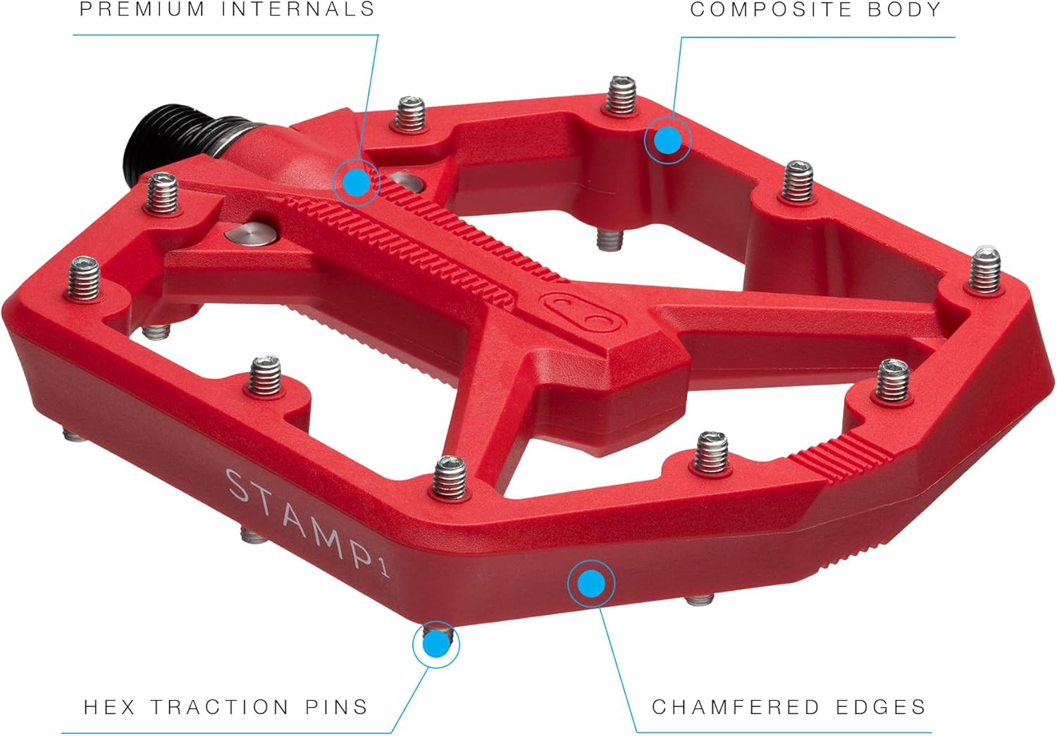 Stamp Flat MTB Pedals – Size-Specific, Lightweight, Versatile, Durable Bike Peda