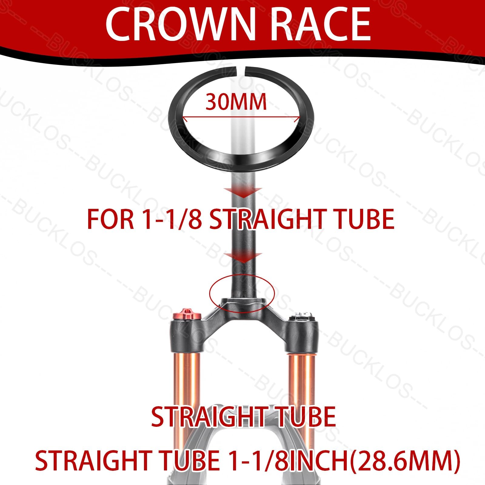 1-1/8 Bike Headset MTB Threadless 34mm Headtube External Bearing Parts Black