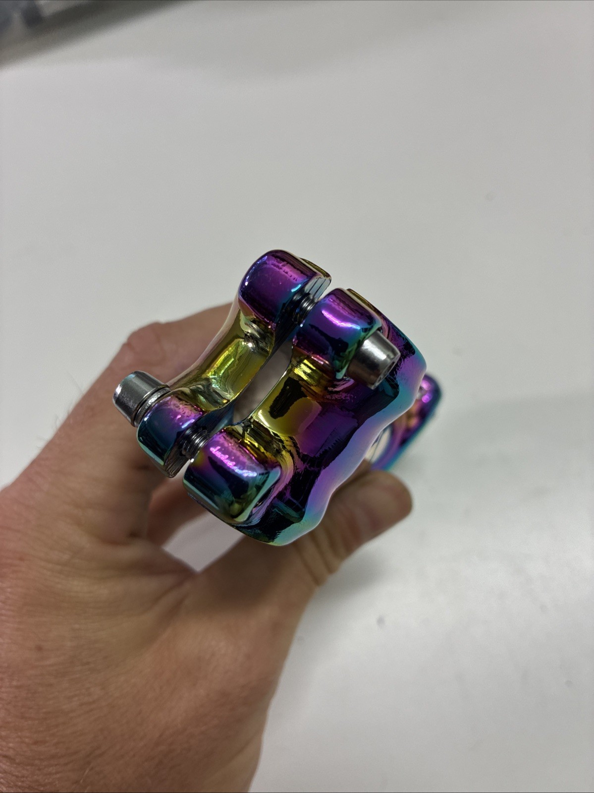 Anodized oil slick stem 90 mm 1 1/8 inch 31.8 +/-6 degree road mountain bike