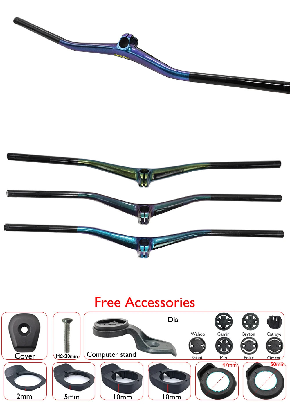 Carbon Integrated MTB Cockpit 20mm Mid Rise 28.6mm Clamp Bicycle Handlebar