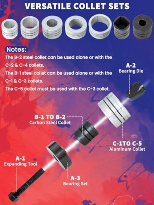 Exhaust Pipe Expander 28mm Exhaust Expander Stretcher Kit 1-5/8 to 4-1/4