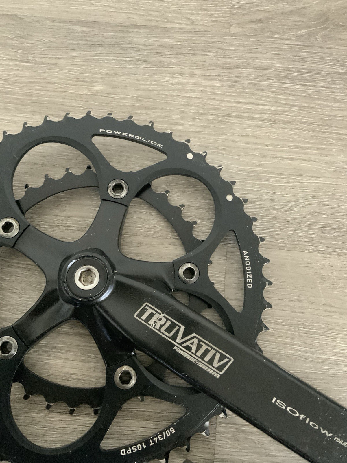 TRUVATIV ISO FLOW CRANKSET DOUBLE 53-39 TOOTH 10 OR 9 SPEED TRUVATIV BB 175 ARMS
